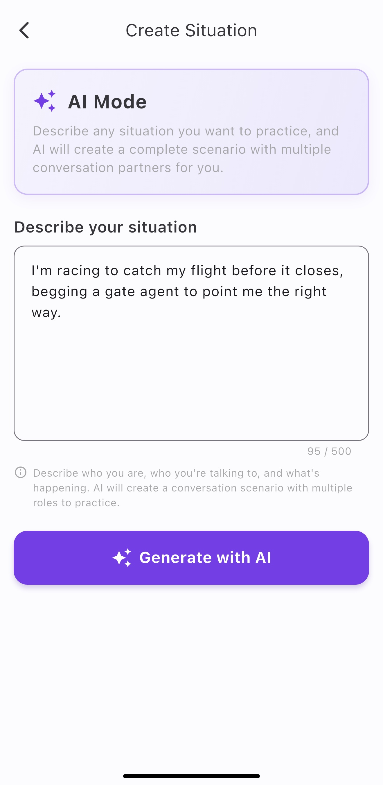 Role-Playing Scenarios Feature